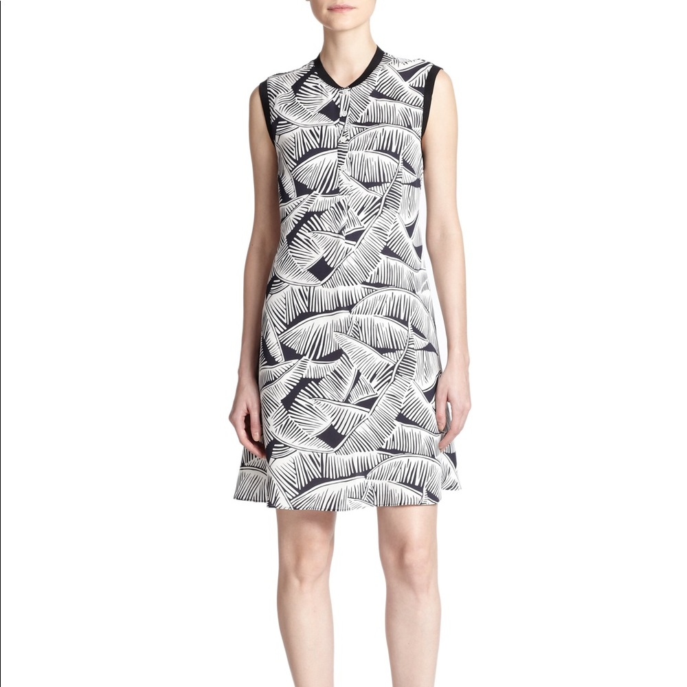 Theory Silk Palm Print Dress